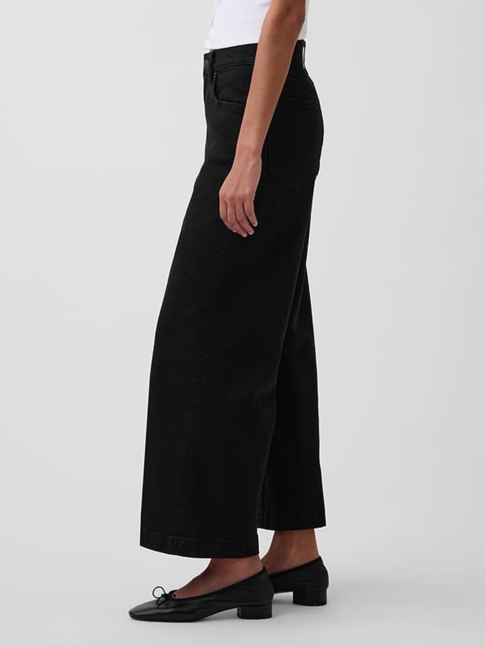 GAP Black High-Rise Wide Leg Jeans